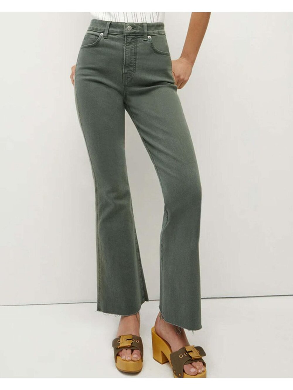Veronica Beard Carson Ankle Flare High Rise in Garden Topiary Size 27